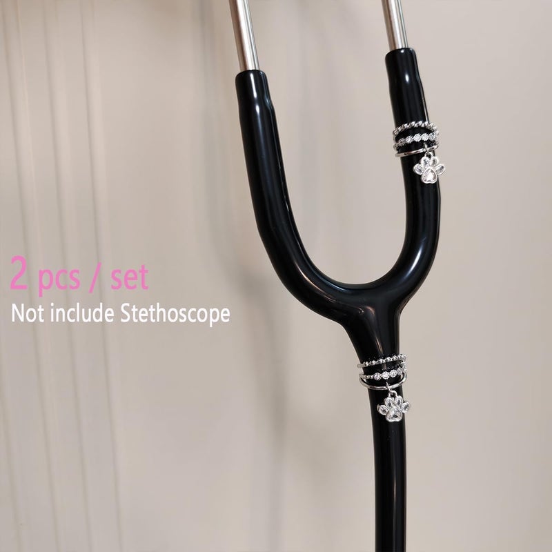 ESWEUOOM Bling Rhinestone Stethoscope Charms Set for nurses, Cute Unique Butterfly Stethoscope Id Name Tag for Doctor Nurse Student Veterinarians pediatrics, Decorative Personalized Nursing Graduation RN Medical Worker Nurse Accessories - Image 3
